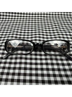 Vintage Rampage R137 Eyeglasses Frames Black Rectangular 50-16-135 Y2K Optical